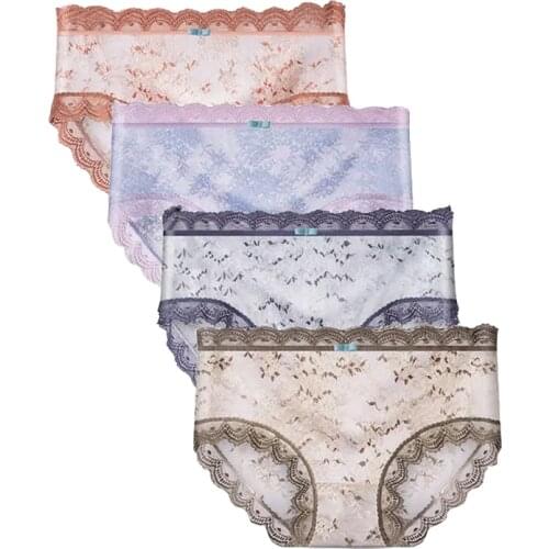 3Pcs/Set Women Sexy Lace Panties SummerSeamless Underwear Cute Young Girls Briefs Traceless Female Hollow Out Intimates