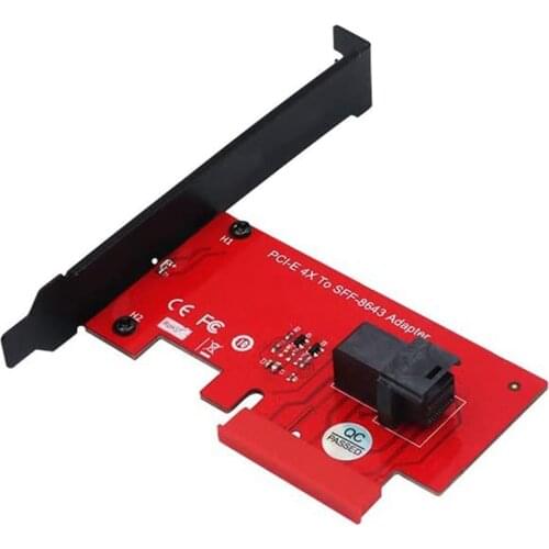 PCI Express 4.0 X4 Host Adapter Card SFF-8639 NVMe SSD PCIe Adapter SFF-8643 Mini-SAS HD 36Pin Connector for U.2