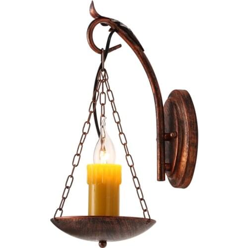 American retro loft creative industrial style bar bedroom bedside corridor coffee shop iron wall lamp