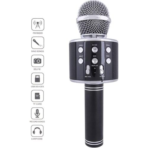 Bluetooth-compatible Karaoke Microphone Wireless Microphone Professiona Speaker Handheld Microfone Player Singing Recorder Mic