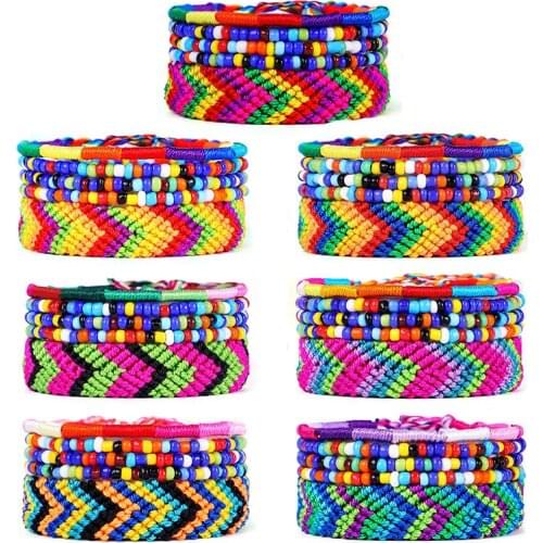 ORZTOON Fashion Boho Seed Beads Colorful Arrow Bracelet For Women Braided Rope Tassel Bracelets Set Female Jewelry Gift New