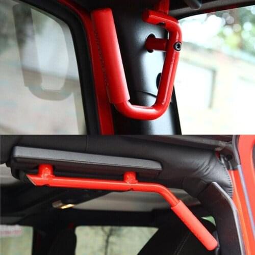 For Jeep JK Parts Aluminium Alloy Car Interior Armrest 2/4 Doors Front & Rear Grab Handle For Jeep Wrangler 2007 Up Car Styling