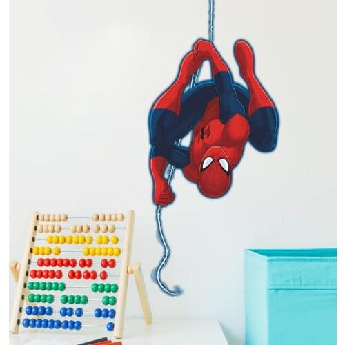 Disney spiderman wall stickers for kids rooms home decor cartoon wall decals poster personalized mural art