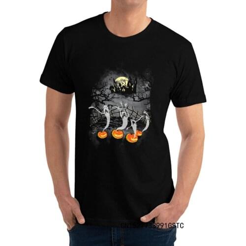 Design Ghosts of Halloween Round Collar T-shirts Summer Autumn Tops T Shirt Short Sleeve for Men Graphic All Cotton T Shirts