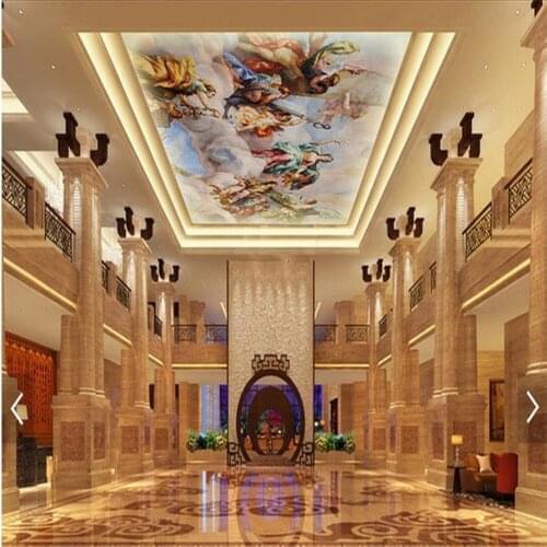 Europe angel ceilings 3d murals wallpaper for living room living style wallpaper 3d ceiling murals wallpaper