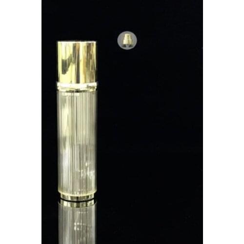 120ml shiny gold lined shape Acrylic airless plastic bottle lotion/emulsion/foundation/serum/skin care /cosmetic packing