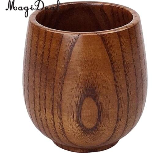 MagiDeal Wooden Cup Handmade Coffee Tea Beer Juice Milk Mug Drink 8x 6.5x 7.5cm