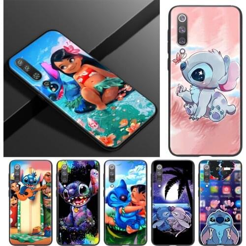 Cute Cartoon Stitch For Xiaomi Mi 11i 11 10T 10 9T 9 A3 8 Lite CC9 SE Note10 Lite Ultra Pro Black Soft Phone Case
