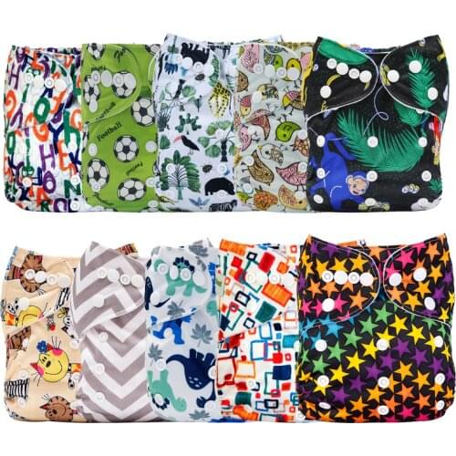 [Mumsbest]10PCS/Pack Baby Waterproof Cloth Diaper Pocket washable diaper panties Washable & Breathable Nappy Cover Random color