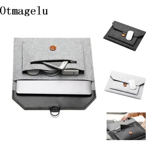 Soft Bussiness Wool Felt Sleeve Bag Case For Apple Macbook Air Pro Retina 13 14 15 15.6 Laptop For Mac book 11'' 12'' Tablet Bag