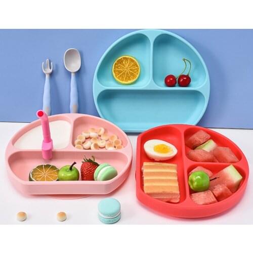 Baby Silicone Feeding Dishes Set Waterproof Non-Slip Feedings Food Grade Silicone Bowl Sucker Tableware Baby Products Baby Plate