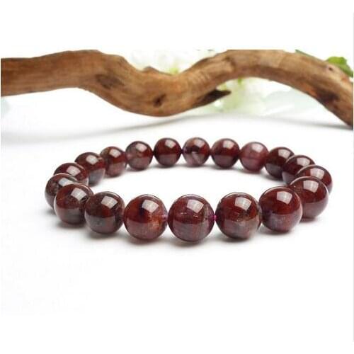 Natural Auralite 23 Cacoxenite Crystal Round 10mm Beads Bracelet AAA