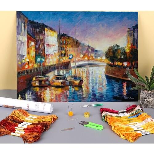 Charming River Pre-Printed 11CT Cross Stitch Patterns DIY Embroidery DMC Threads Hobby Painting Handmade Sewing Decor