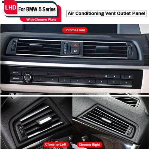 Front Row Wind Air Conditioning Vent Grill Outlet Panel For BMW 5 Series F10 F18 Accessories With Chrome Plate ( LHD )