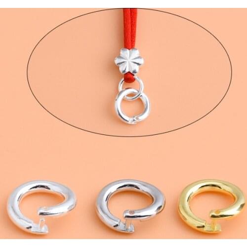 S925 sterling silver DIY bracelet necklace ring buckle, Open Ring Connection Buckle Silver Ring pendant ring