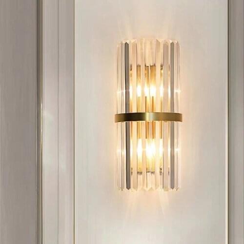 Modern Wall Sconce Lights Crystal Bedside Dining Living Room Aisle Corridor Stair Lighting Hotel Restaurant Light Glass Lamp