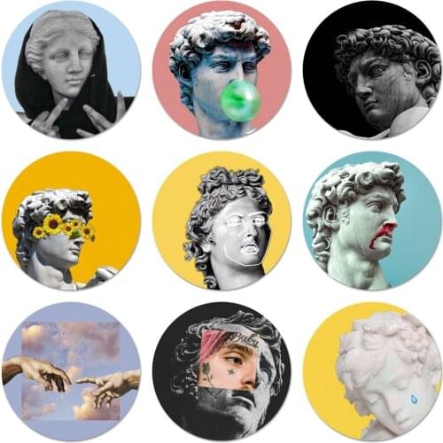 Statue David art DIY Drawing Icons Pins Badge Decoration Brooches Metal Badges For Backpack Decoration