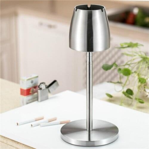 Stainless Steel Telescopic Ashtray Floor Standing Ash Tray Ashtray Portable Metal Large Windproof Ashtray Smoking Accessories