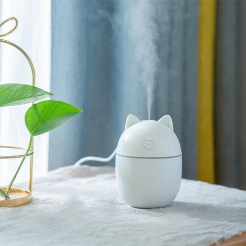 Ultrasonic Mini Air Humidifier 220ML Humidify Cup Home Car USB Fogger Mist Maker With LED Night Lamp 2021 New Humidifier 3 Color