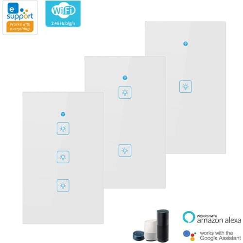 WiFi+RF Smart Switch US 90-250V 120 Model Light Switch Smart Home EWeLink APP/ Voice/ Touch Control Work With Alexa Google Home