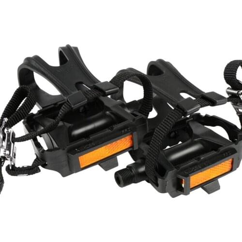 Universal Mountain Bike Bicycle Pedals Ultra-Light Non-Slip Nylon Pedal Fixed Belt Toe Clips Straps Cog