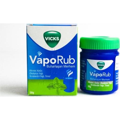 Vaporub Vicks Buharlaşan Merhem 38 Gr. balsamı merhem Anti sivrisinek için baş ağrısı diş ağrısı karın ağrısı baş dönmesi kaplan