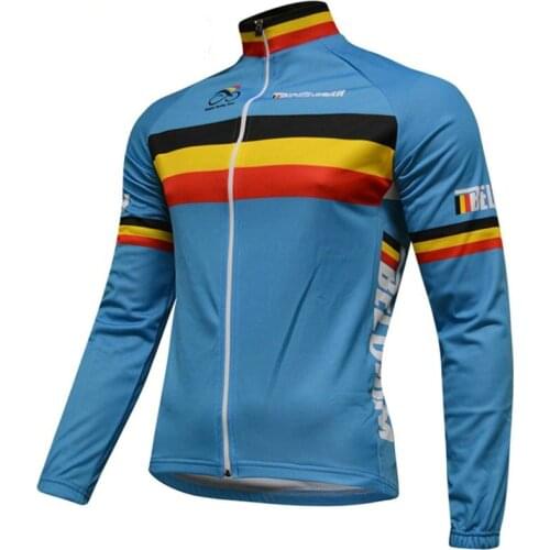 SPRING SUMMER ONLY Long Cycling Jerseys 2016 BELGIUM NATIONAL Team Mtb Long Sleeve Men Bike Wear Cycling Clothing