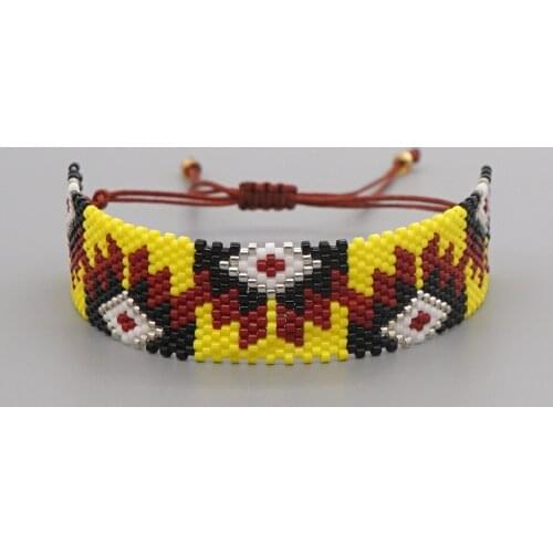 YD Personality Miyuki Rice Beads Hand-woven Ethnic Turkish Evil Eye Beaded Couple Bracelet Woman Bracelet Bracelets for Girls