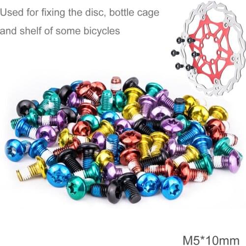 ZTTO 12 PCS MTB Bike Color Non-slip Disc Screw Bicycle M5x10mm Disk Brake Rotor Bolts T25 Torx Screws Mountain Bike Accessories