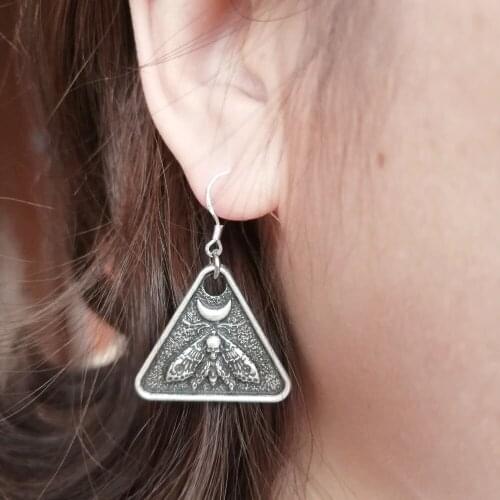 1pair vintage Deaths Head Hawkmoth earring with hook Witchy Jewelry