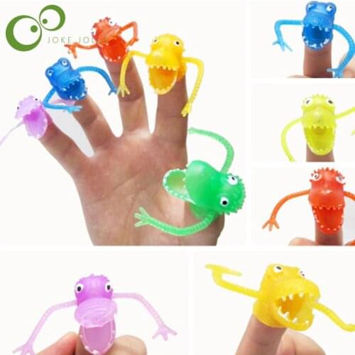 10 pcs Dinosaur Finger Puppets Story Time Kids Funny Dinosaur Toys Pinata Party Favors Toy Plastic Puppets New-Color Assorted