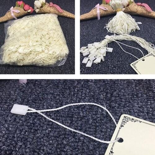 1000 pcs/lot Clothing Tag Rope Clothes Lanyard Hanging Grain Plastic Square Buckle Label Polyester Rope DIY sewing accessories