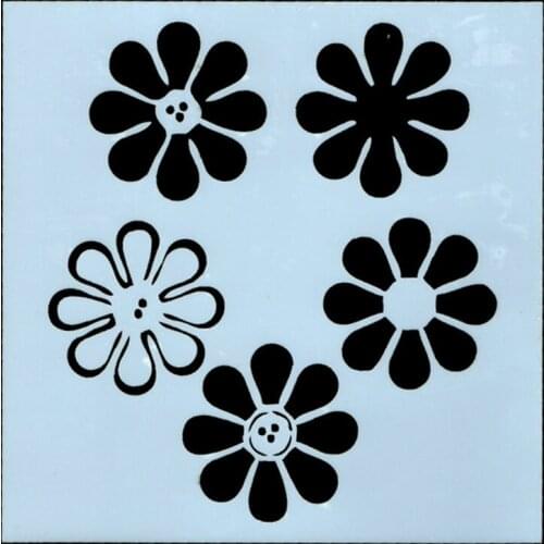 13*13 Flowers Layering Painting template Stencils graffiti hand board hollowed out photo album graphic spray painting tool