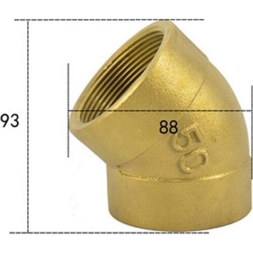 2" BSPP Euqal Female Brass 45 Degree Elbow Pipe Fitting Coupler Connector Water Gas Oil