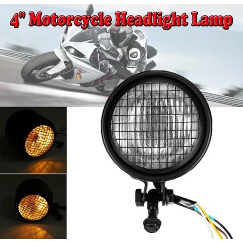 2021 Motorcycle Headlight Led Grill Headlight Retro Headlights Motor Moto Scooter Vintage Front Light Round Headlamp Universal