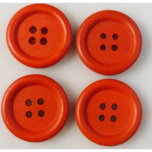 50PCS 20MM painting red wooden buttons coat boots sewing clothes accessories MCB-150