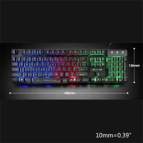 781E 1Set T11 Mechanical Keyboard Rainbow Backlight Keypad Mouse for PC Laptop Gaming