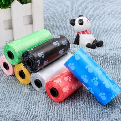 8Roll=120 PCS Degradable Pet Dog Waste Poop Bag With Printing Doggy Bag Trash Garbage bag