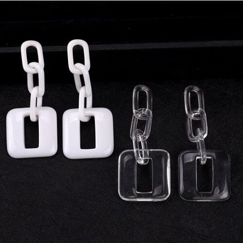 New European Personality Acrylic Transparent Geometric Square Earring Large Long Earrings for Women Mujer Jewelry Pendientes