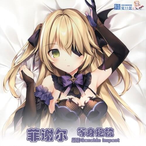 Anime Genshin Impact Fischl Sexy Dakimakura 2WAY Hugging Body Pillow Case Cosplay Otaku Pillow Cushion Cover Xmas Gifts New