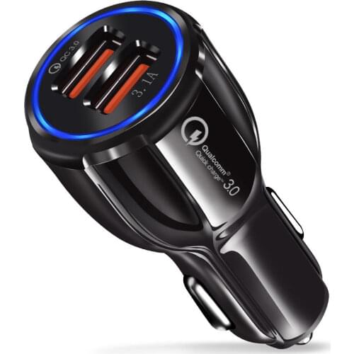 3.1A Dual USB Car Charger 3.0 Quick Charge for Ford Focus Fiesta Kuga Citroen C5 Skoda Octavia Rapid Superb Accessories