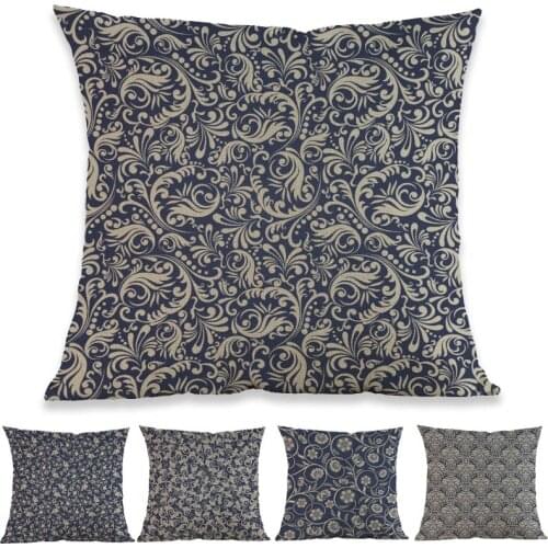 European Baroque Art Decorative Style Geometric Pattern Linen Cotton Pillow Case Home Hotel Sofa Decoration Cushion Cover