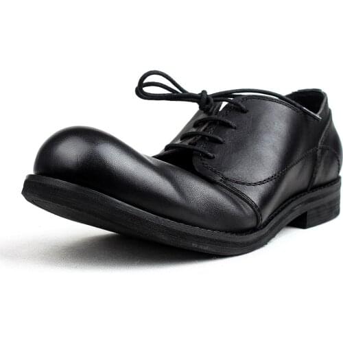 Retro mens casual leather shoes big head leather shoes spring autumn mens shoes