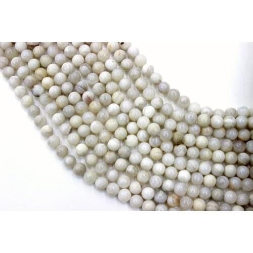 Natural White Agate Round Loose Beads Strand 3/4/6/8/10/12MM For Jewelry DIY Making Necklace Bracelet