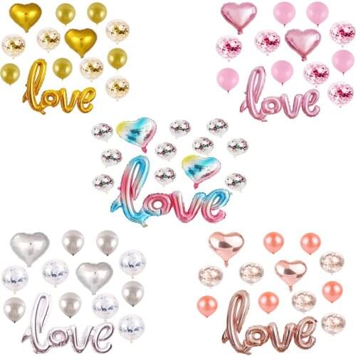 Love Balloons Confetti Kit Confetti Balloons Foil Heart Balloons Bachelorette Party Decorations Wedding Bridal Shower Decor