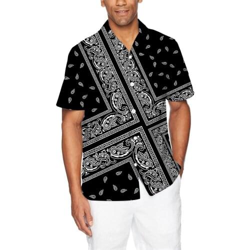 Cashew Flower Pattern Men Clothing Hip Hop Shirt 3D Print tshirt Women Streetwear vintage Clothes Shirts Short Sleeve Black Tops