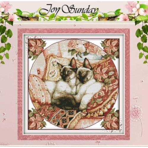 Sleepy Cats Patterns Counted Cross Stitch 11CT 14CT Cross Stitch Sets Wholesale Animals Cross-stitch Kits Embroidery Needlework