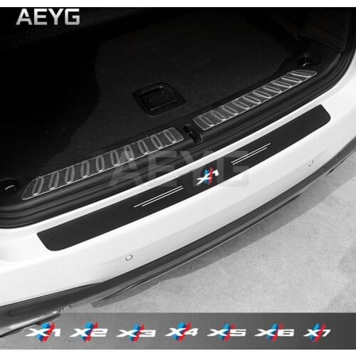 Carbon Fiber Car Rear Bumper Trunk Protective Stickers Decals For BMW X1 X2 X3 X4 X5 X6 X7 E70 E53 F15 F25 F16 E71 F48 E84 F26