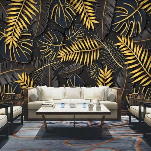 Custom Wall Mural 3D Photo Wallpaper For Walls Nordic Tropical Plant Leaves TV Background Wall Painting Living Room Papier Peint