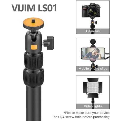 Ulanzi VIJIM LS01 Desk Light Mounting Stand 96cm Adjustable Tabletop Stand With Removable Ballhead 1/4 Screw For Led Ring Light